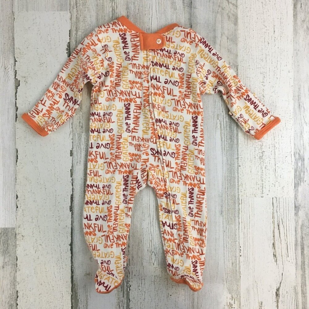 Burt's Bees Thanksgiving Footed Romper Footie Baby Sz NB Organic Cotton